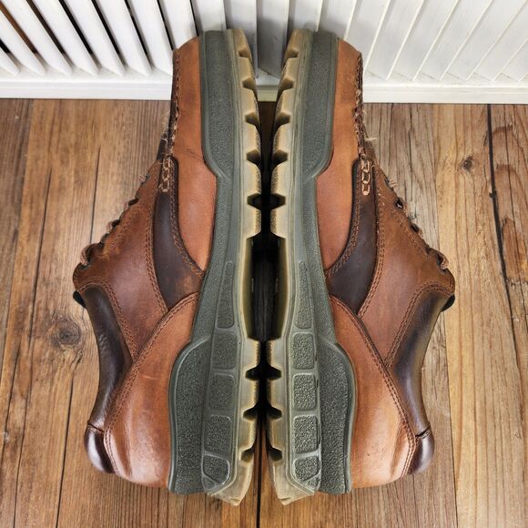 ECCO Track 25 Low GTX Mens Sz 14 Brown Leather Waterproof Gore-Tex Hiking Shoes - Picture 5 of 9